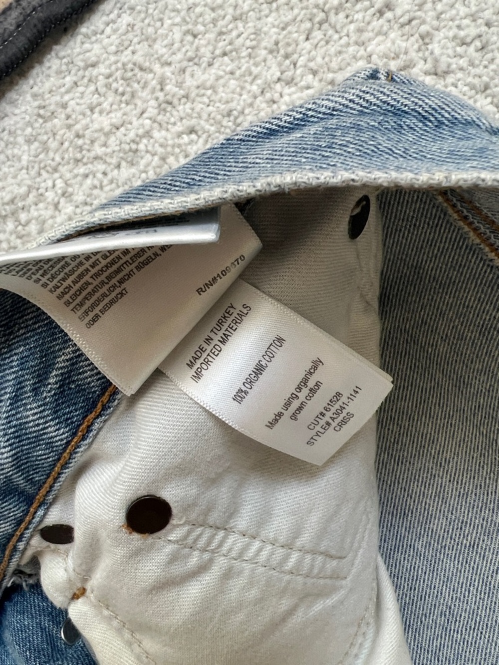 Agolde Light Blue Denim Raw-Hem Mini Skirt - Picture 4 of 9